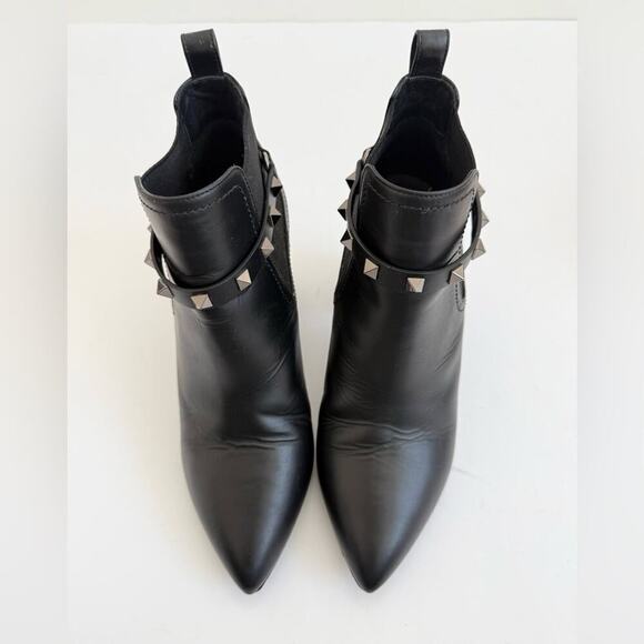 Valentino Garavani Black leather Rockstud Chelsea 85mm Ankle Boots EU 38.5 - Picture 2 of 10